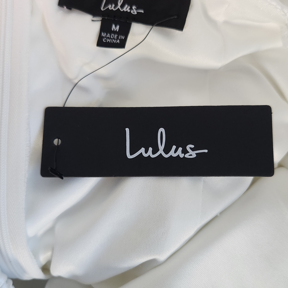 Lulus White Off the Shoulder Cropped Jumpsuit NWT Size Medium Wedding Jumpsuit - Picture 6 of 11